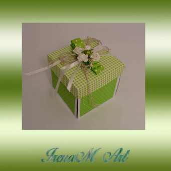 Ръчно изработени изделия от хартия Кутии с пожелания Ръчно изработена кутия за подарък-изненада Зелена